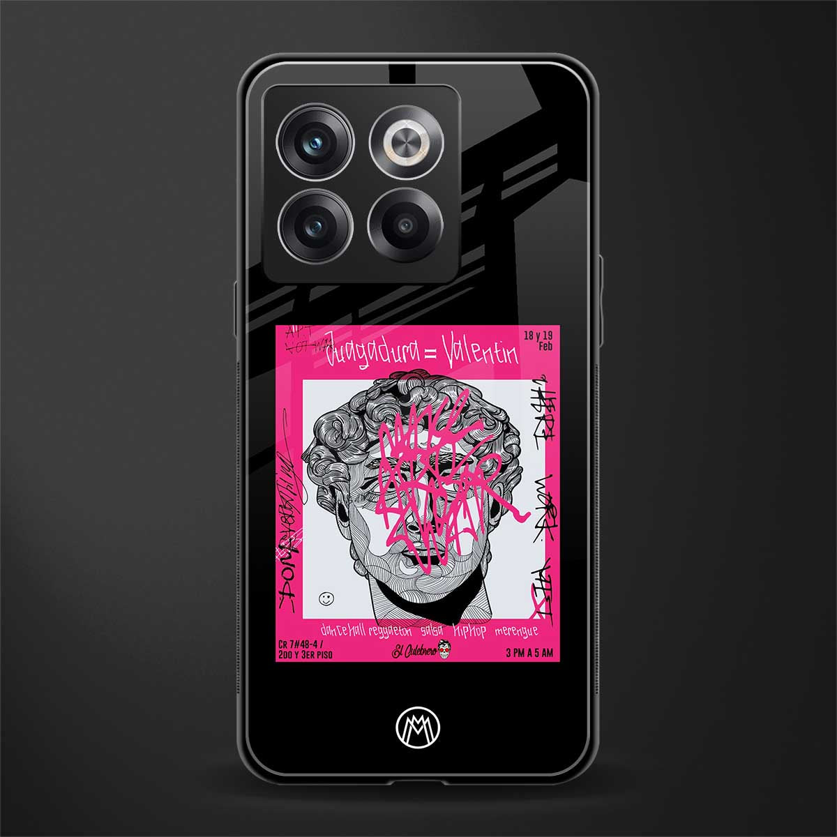 scribbled david michelangelo back phone cover | glass case for oneplus 10t