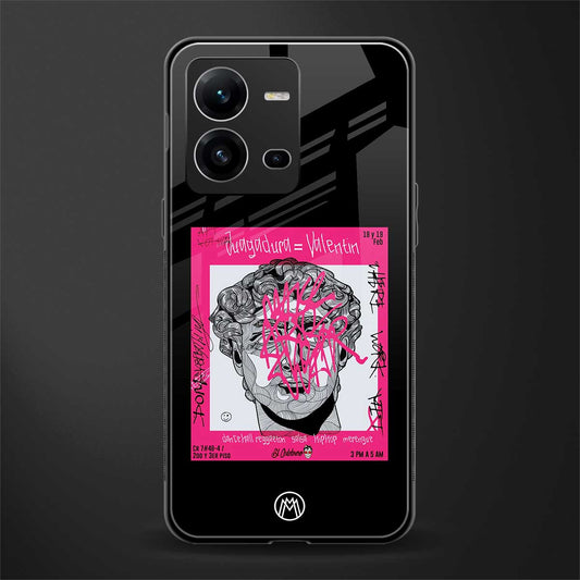 scribbled david michelangelo back phone cover | glass case for vivo v25-5g