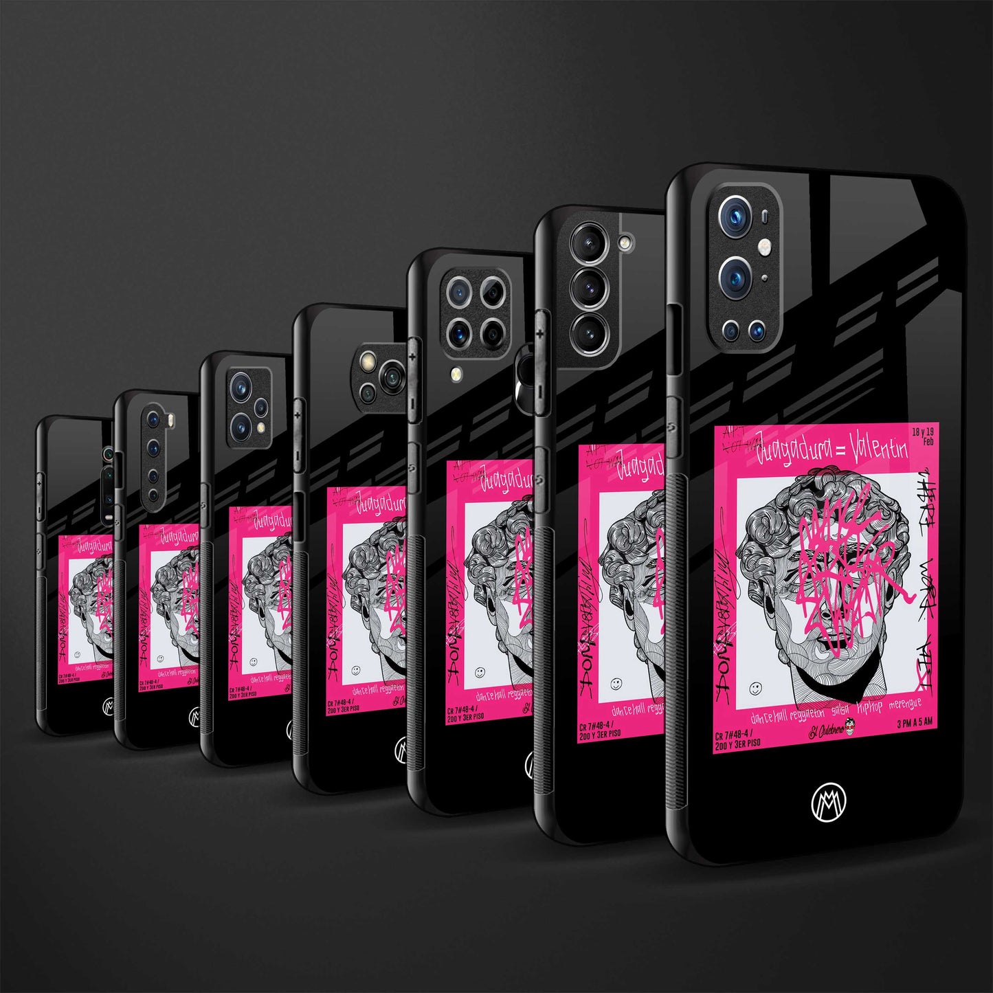 scribbled david michelangelo glass case for oppo reno 3 pro image-3