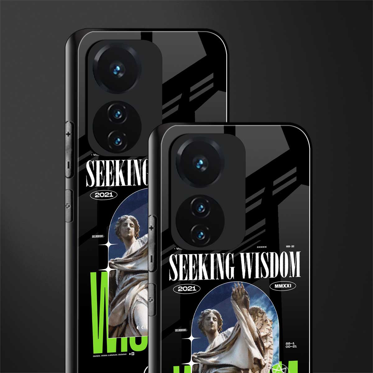 seeking wisdom back phone cover | glass case for vivo t1 44w 4g