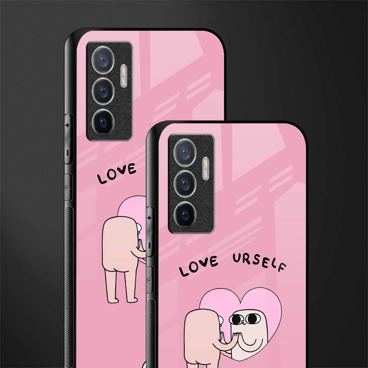 self love glass case for vivo v23e image-2
