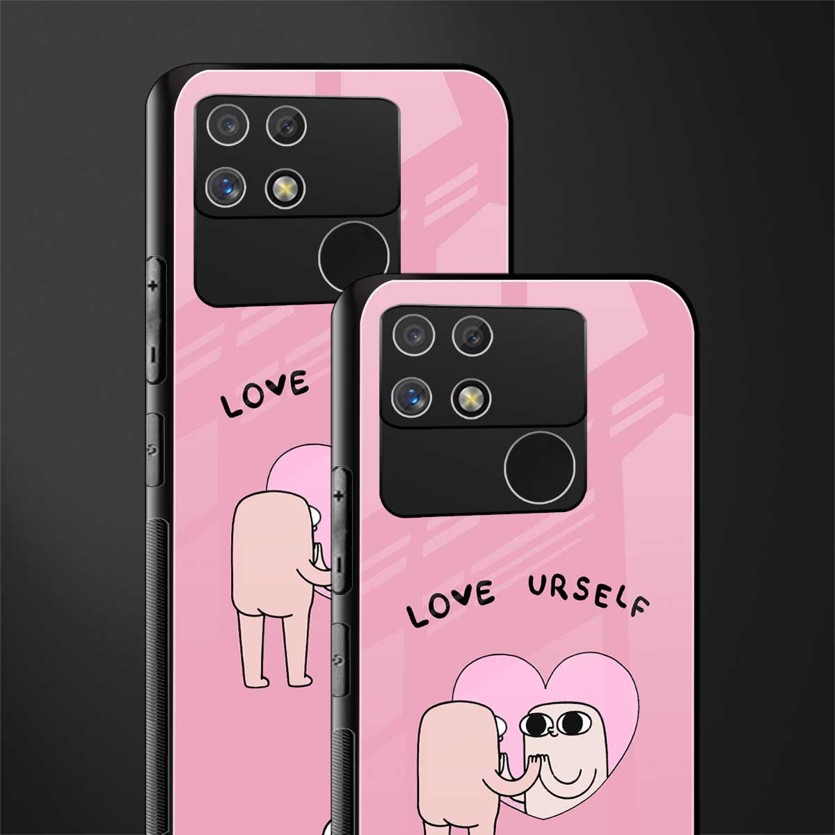 self love back phone cover | glass case for realme narzo 50a
