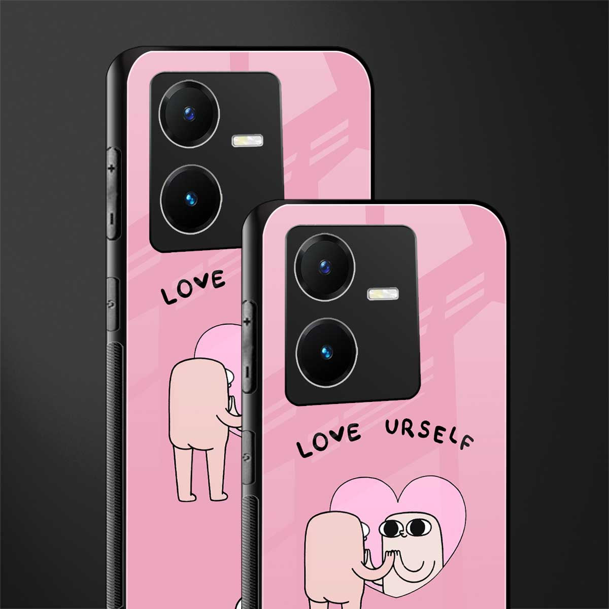 self love back phone cover | glass case for vivo y22