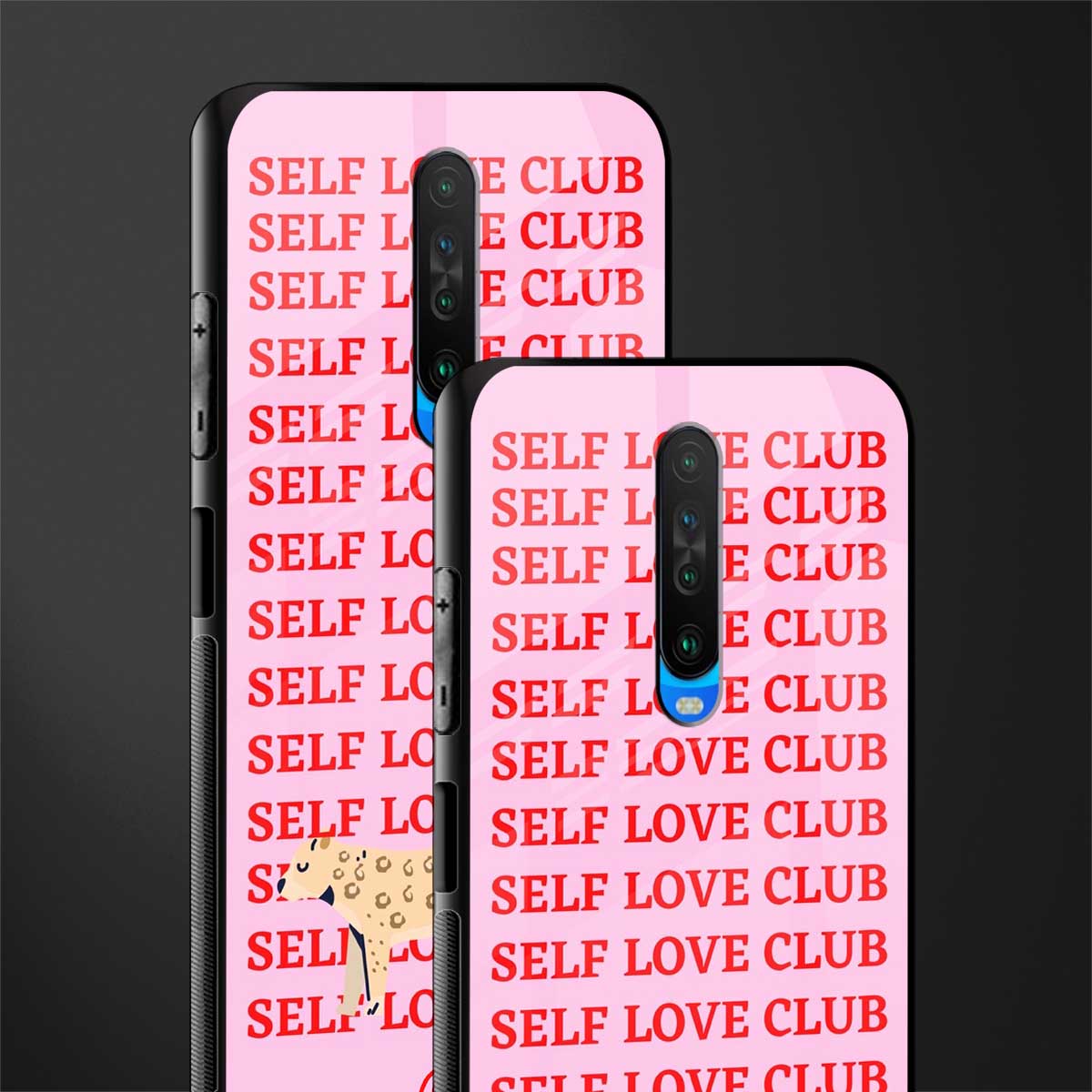 self love club glass case for poco x2 image-2