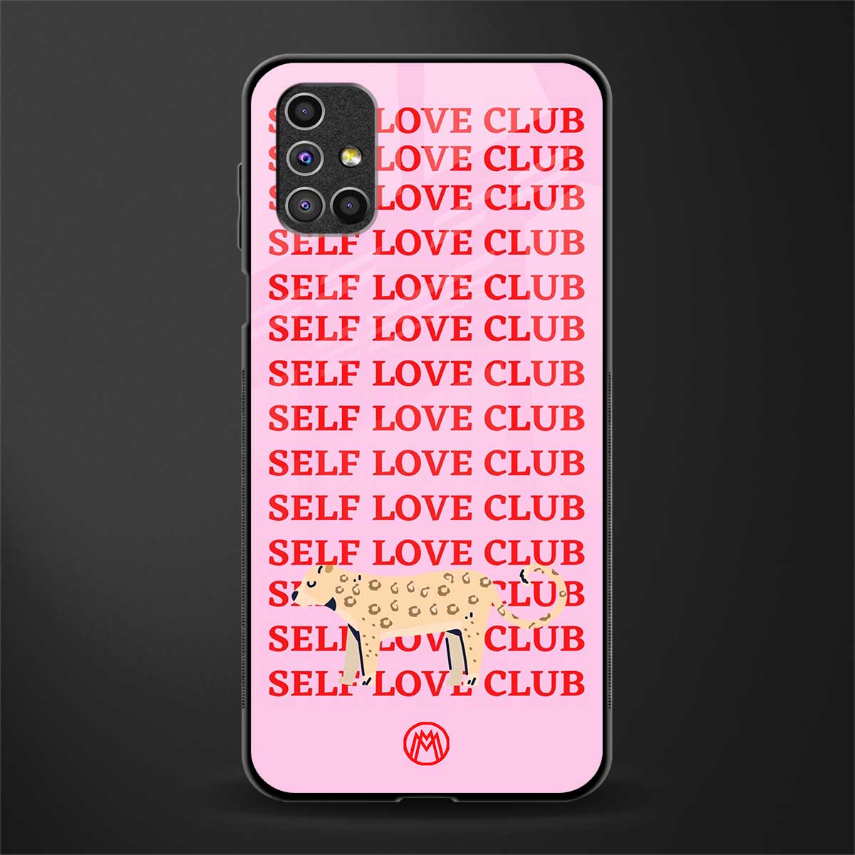 self love club glass case for samsung galaxy m51 image