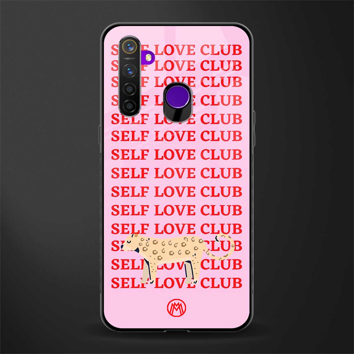 self love club glass case for realme 5s image
