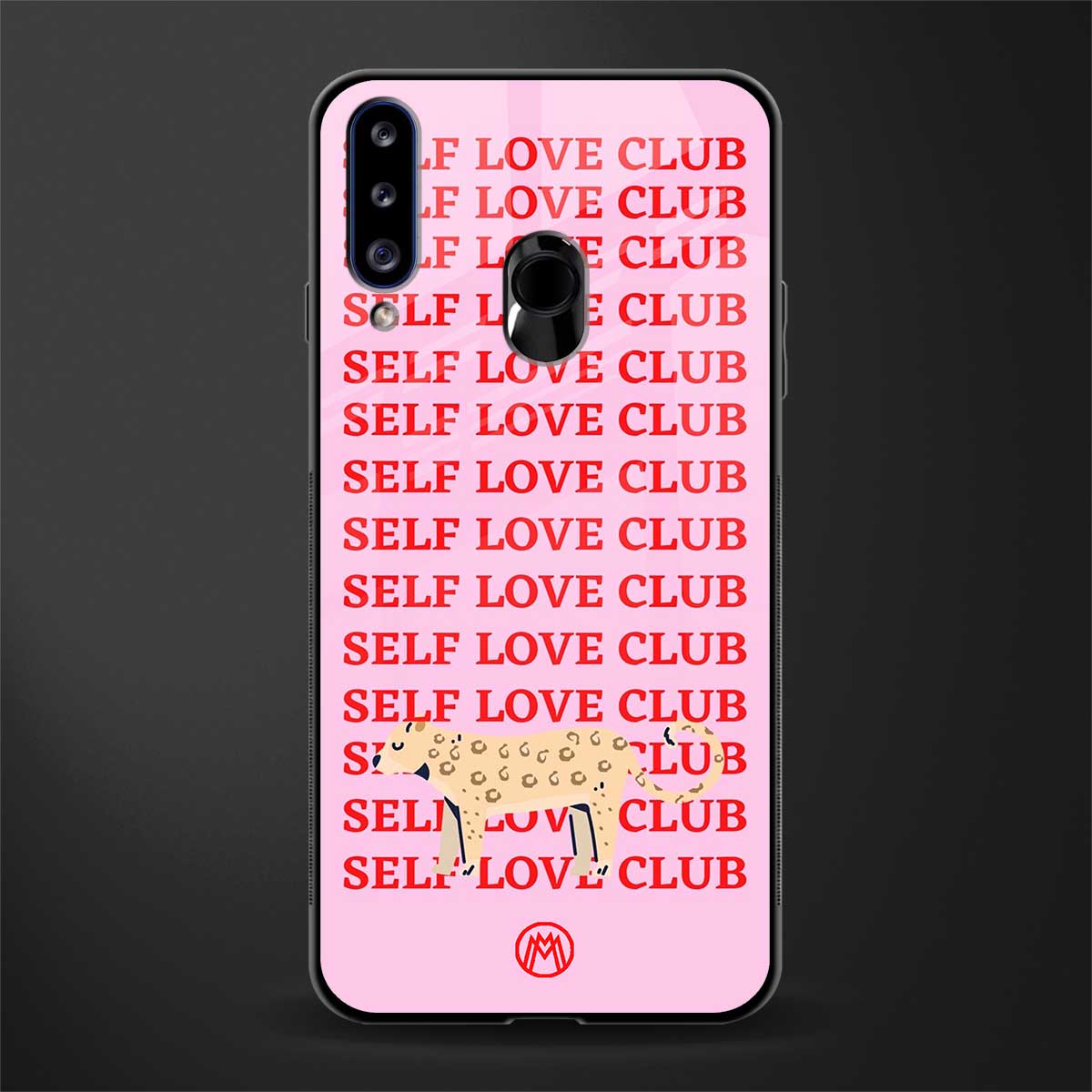 self love club glass case for samsung galaxy a20s image