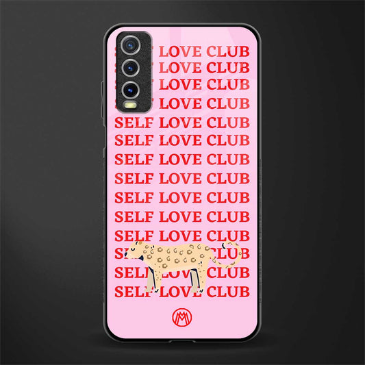 self love club glass case for vivo y20 image