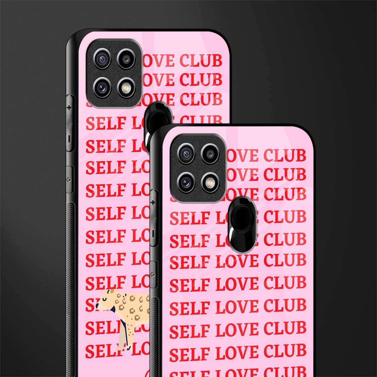 self love club glass case for oppo a15s image-2