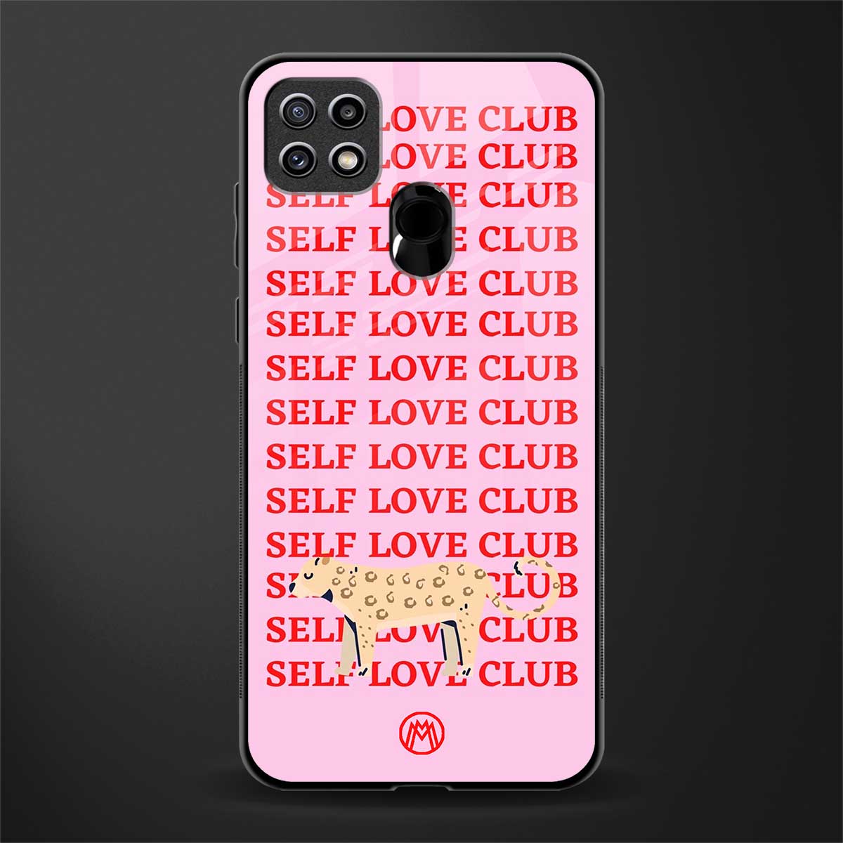 self love club glass case for oppo a15s image