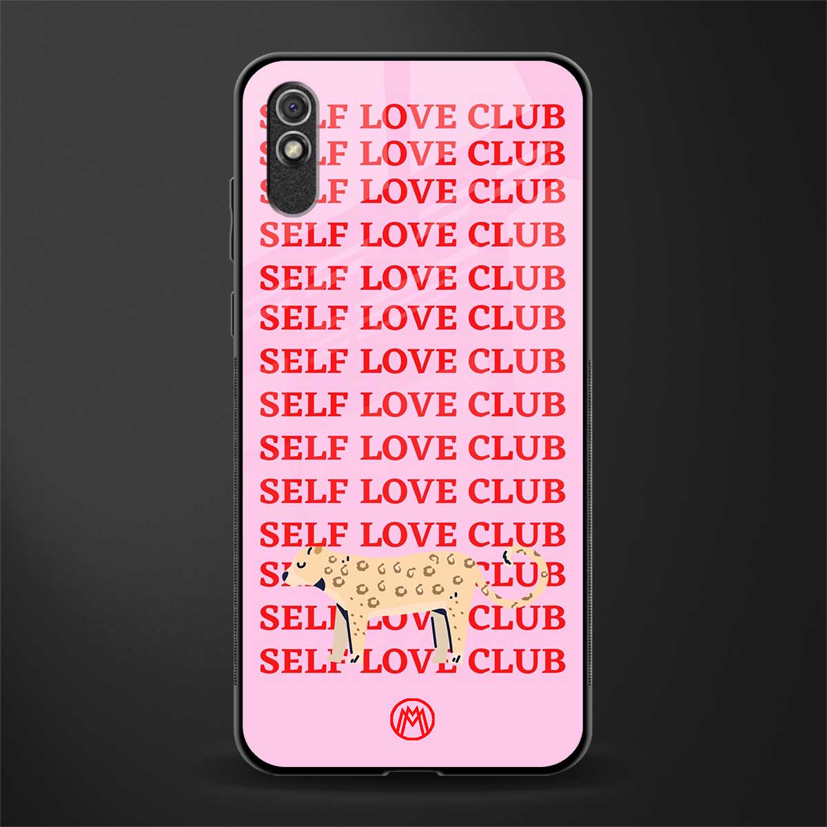 self love club glass case for redmi 9a image