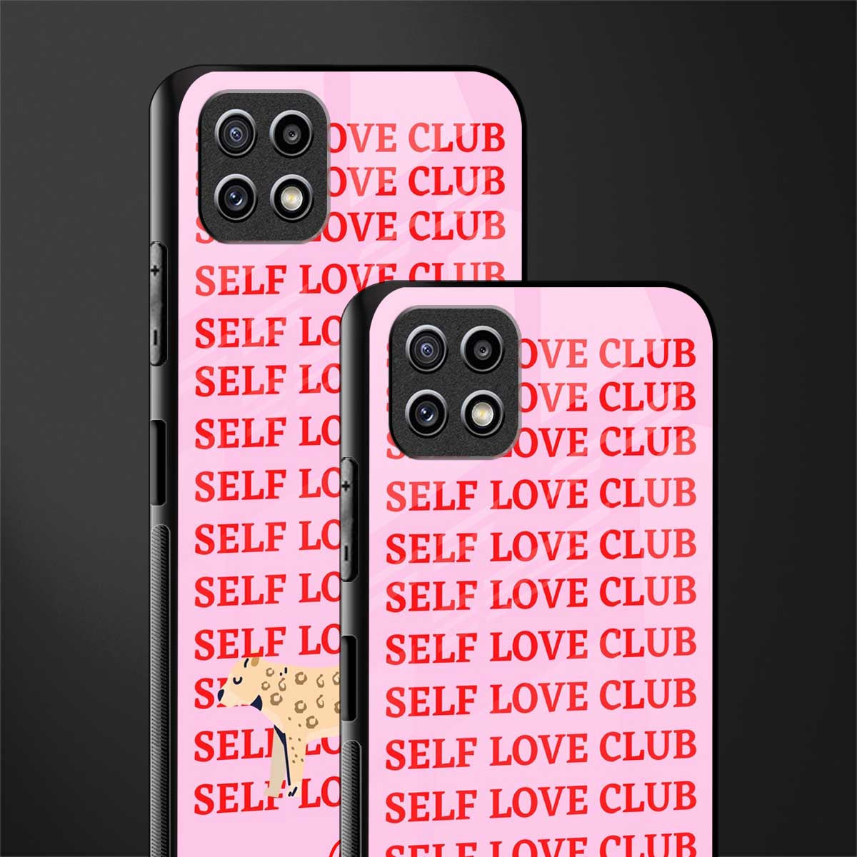 self love club glass case for samsung galaxy a22 5g image-2