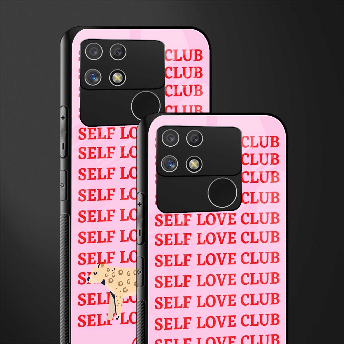 self love club back phone cover | glass case for realme narzo 50a