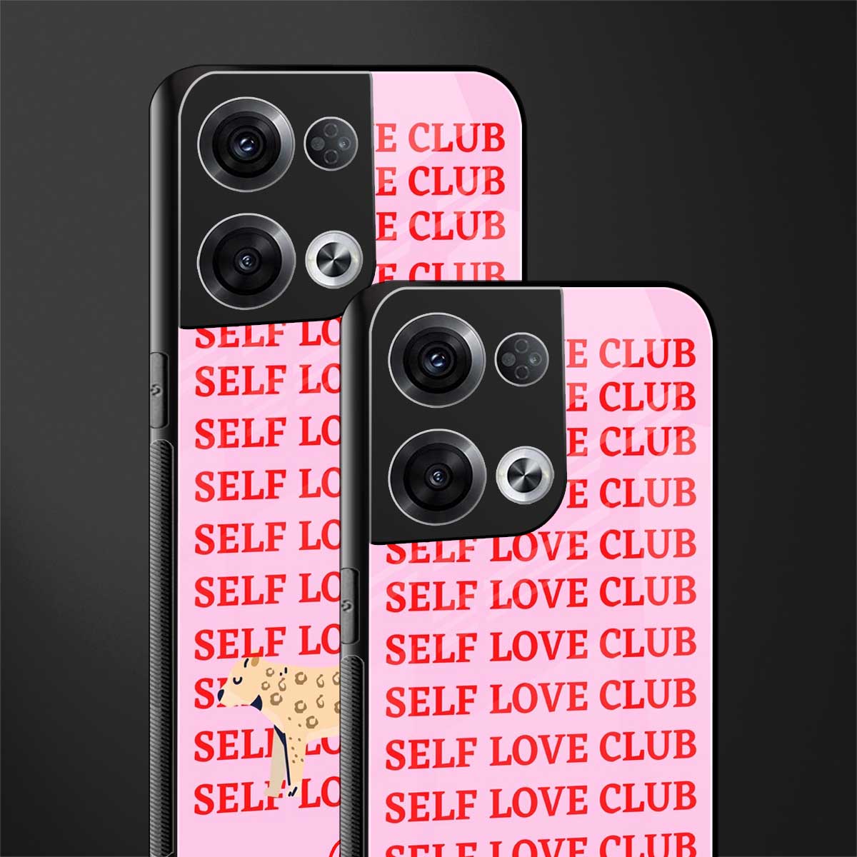 self love club back phone cover | glass case for oppo reno 8 pro