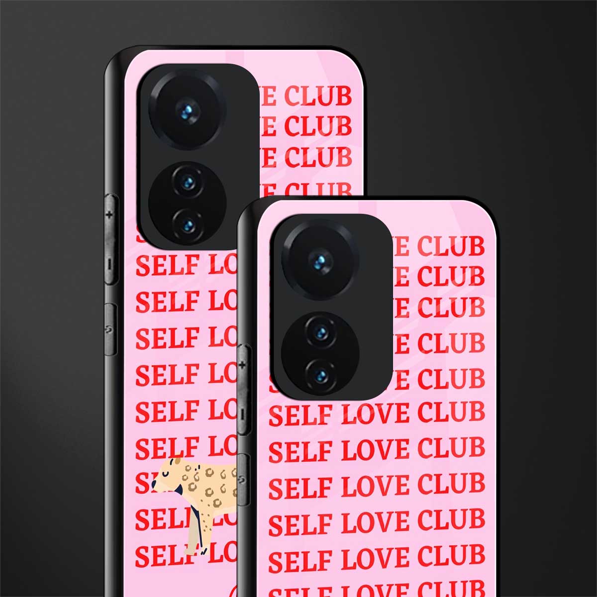 self love club back phone cover | glass case for vivo t1 44w 4g