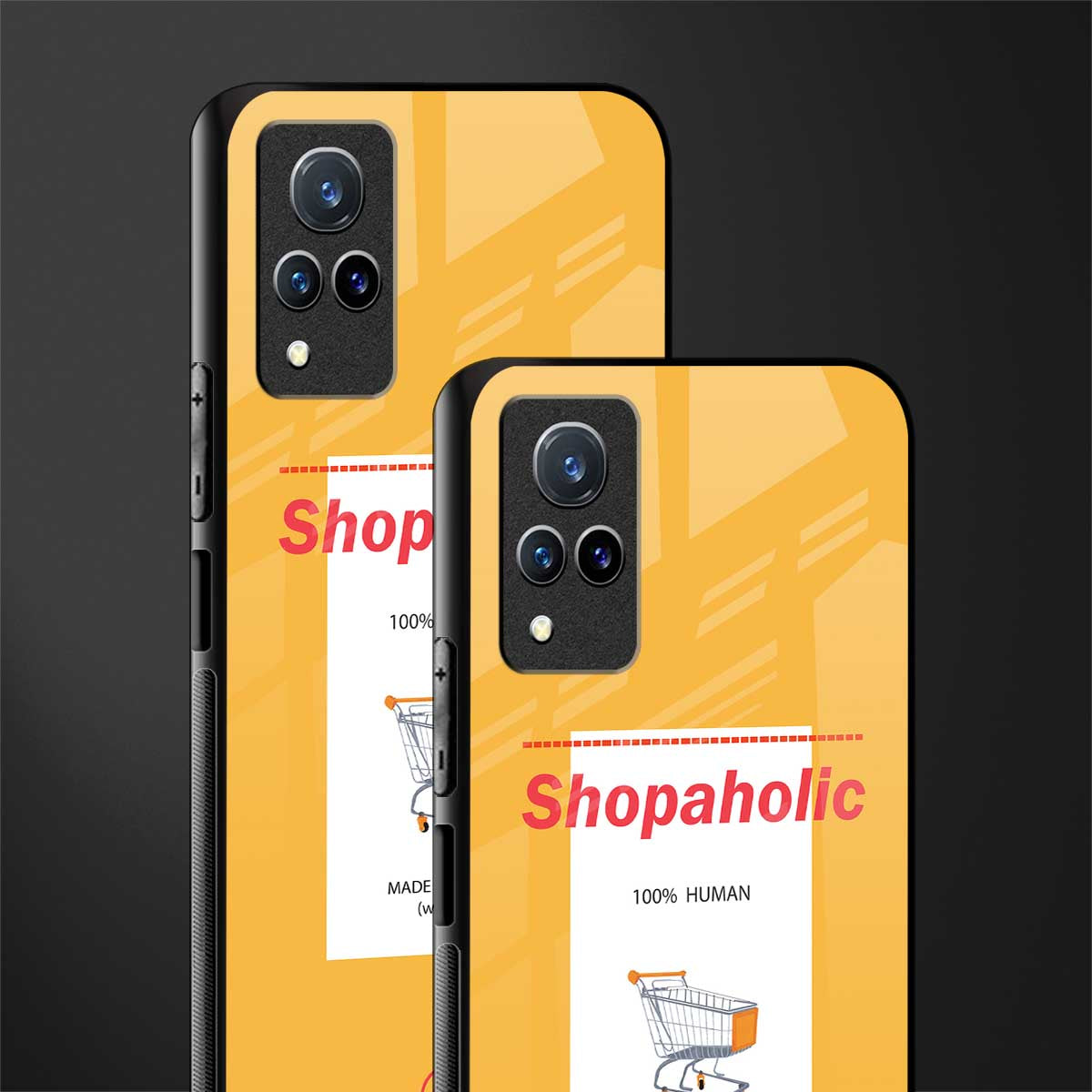 shopaholic glass case for vivo v21 5g image-2