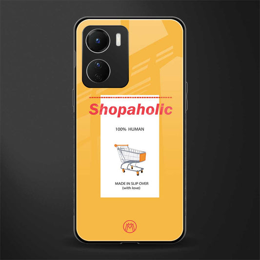 shopaholic back phone cover | glass case for vivo y16