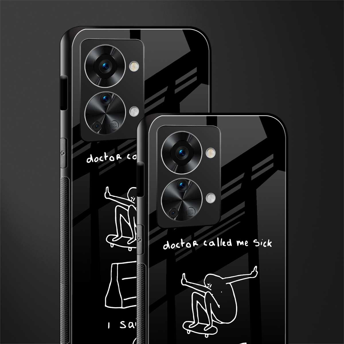 sick skateboarder black doodle glass case for phone case | glass case for oneplus nord 2t 5g