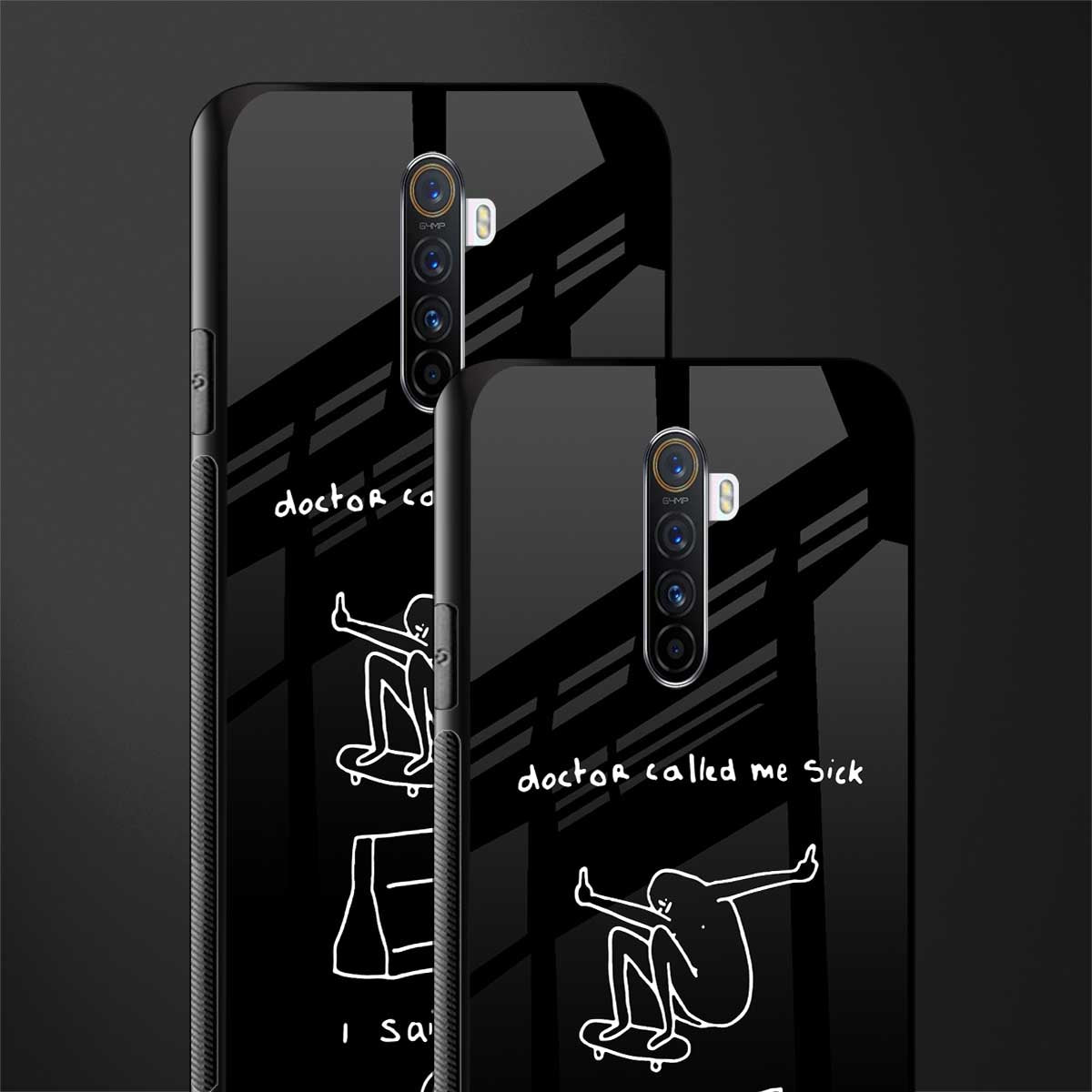 sick skateboarder black doodle glass case for realme x2 pro image-2