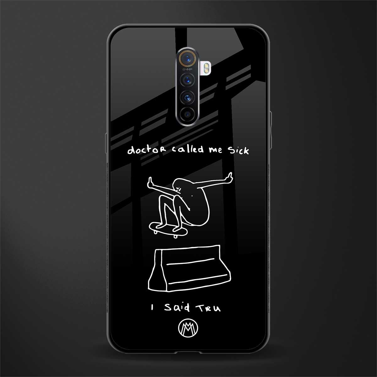 sick skateboarder black doodle glass case for realme x2 pro image