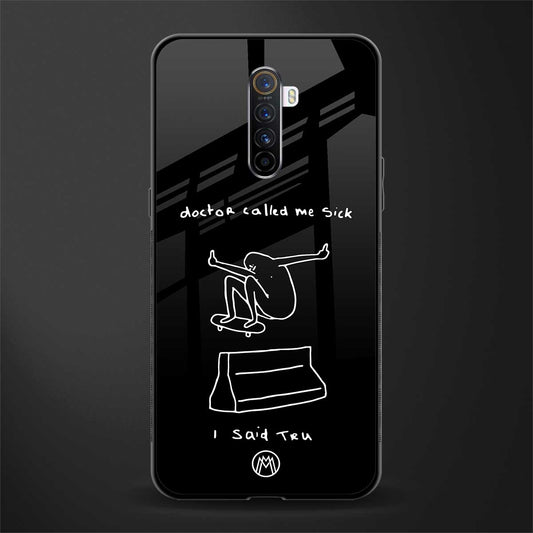 sick skateboarder black doodle glass case for realme x2 pro image