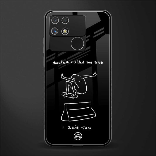 sick skateboarder black doodle back phone cover | glass case for realme narzo 50a
