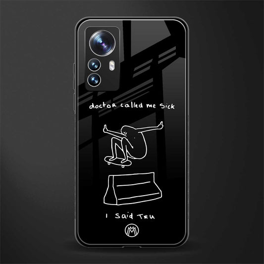sick skateboarder black doodle back phone cover | glass case for xiaomi 12 pro
