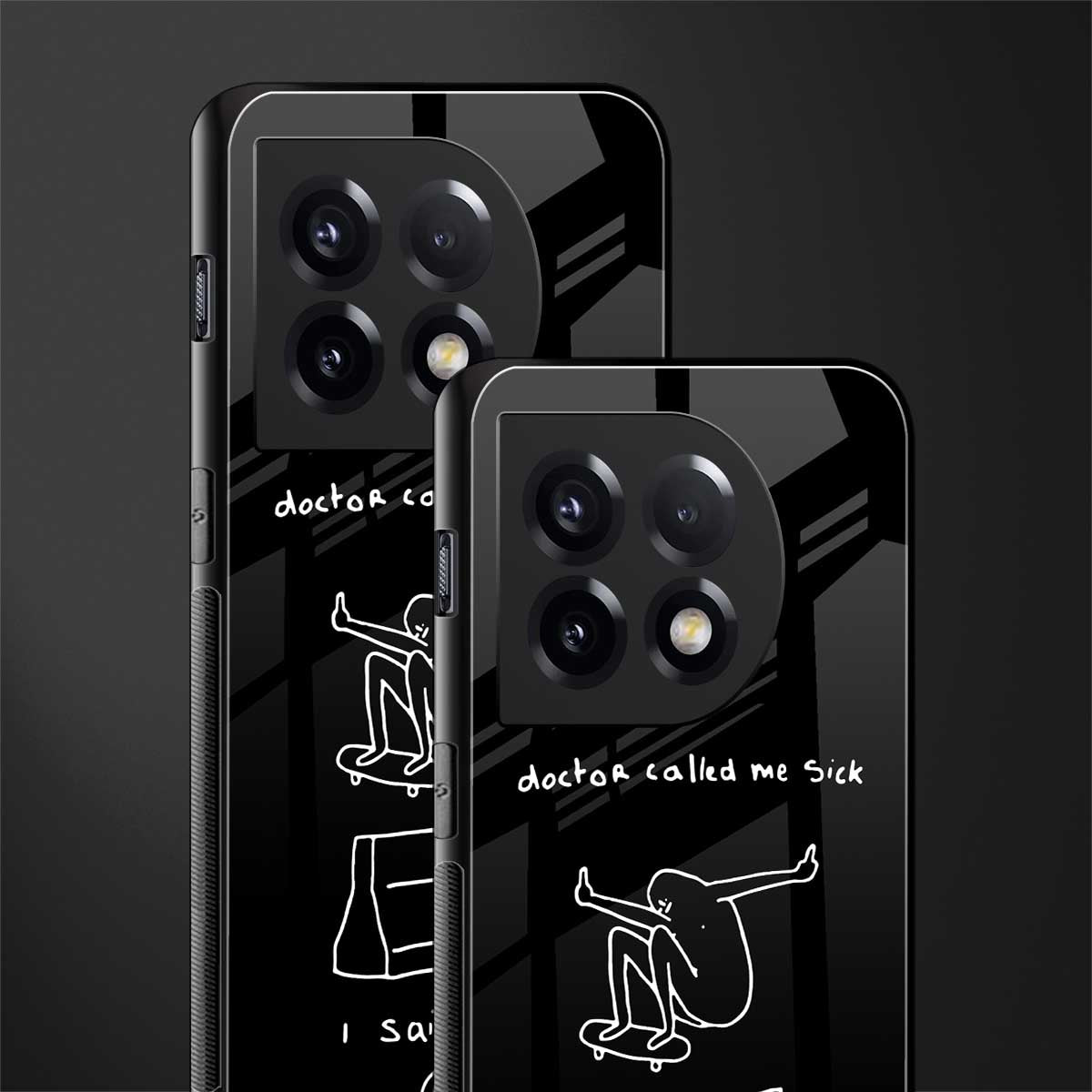 sick skateboarder black doodle back phone cover | glass case for oneplus 11