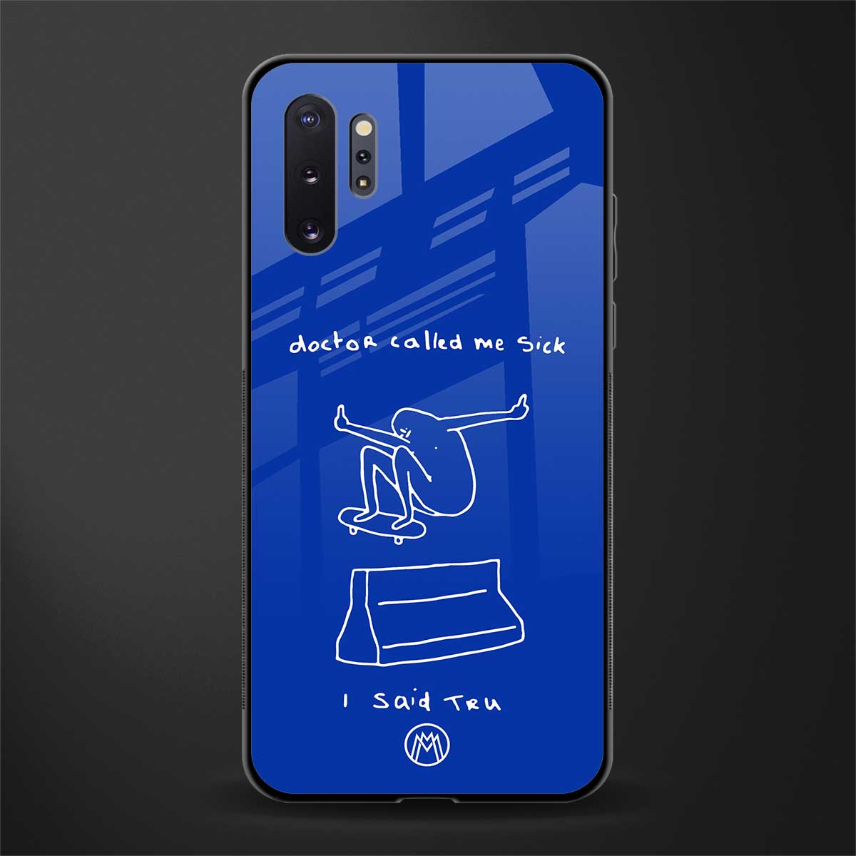 sick skateboarder blue doodle glass case for samsung galaxy note 10 plus image