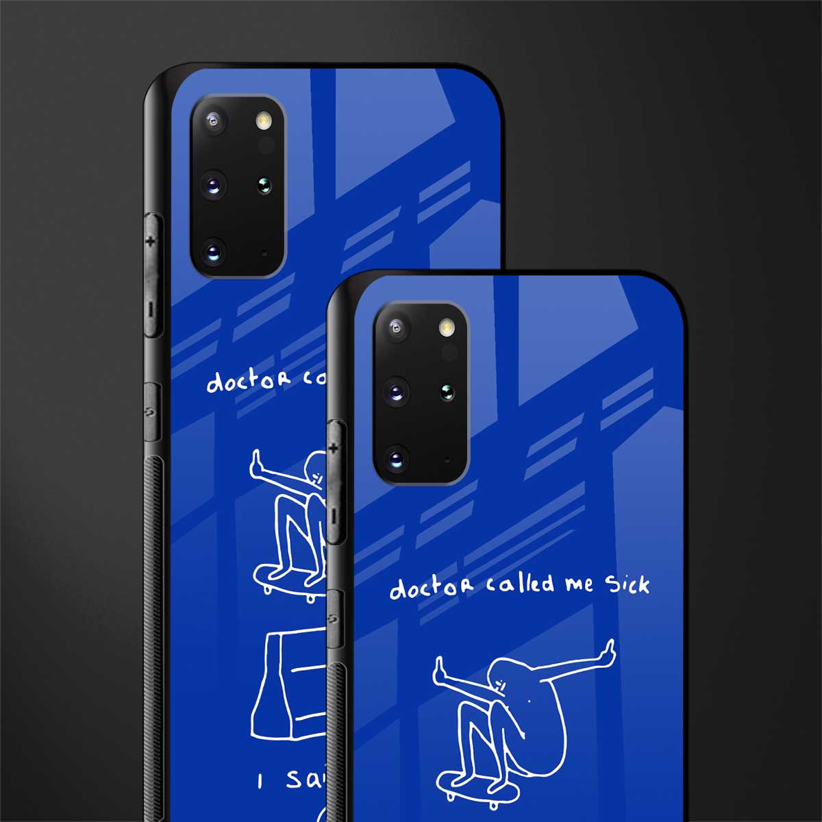 sick skateboarder blue doodle glass case for samsung galaxy s20 plus image-2