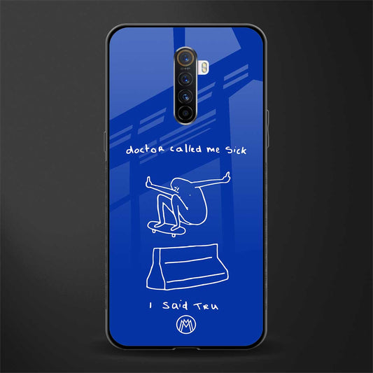 sick skateboarder blue doodle glass case for realme x2 pro image