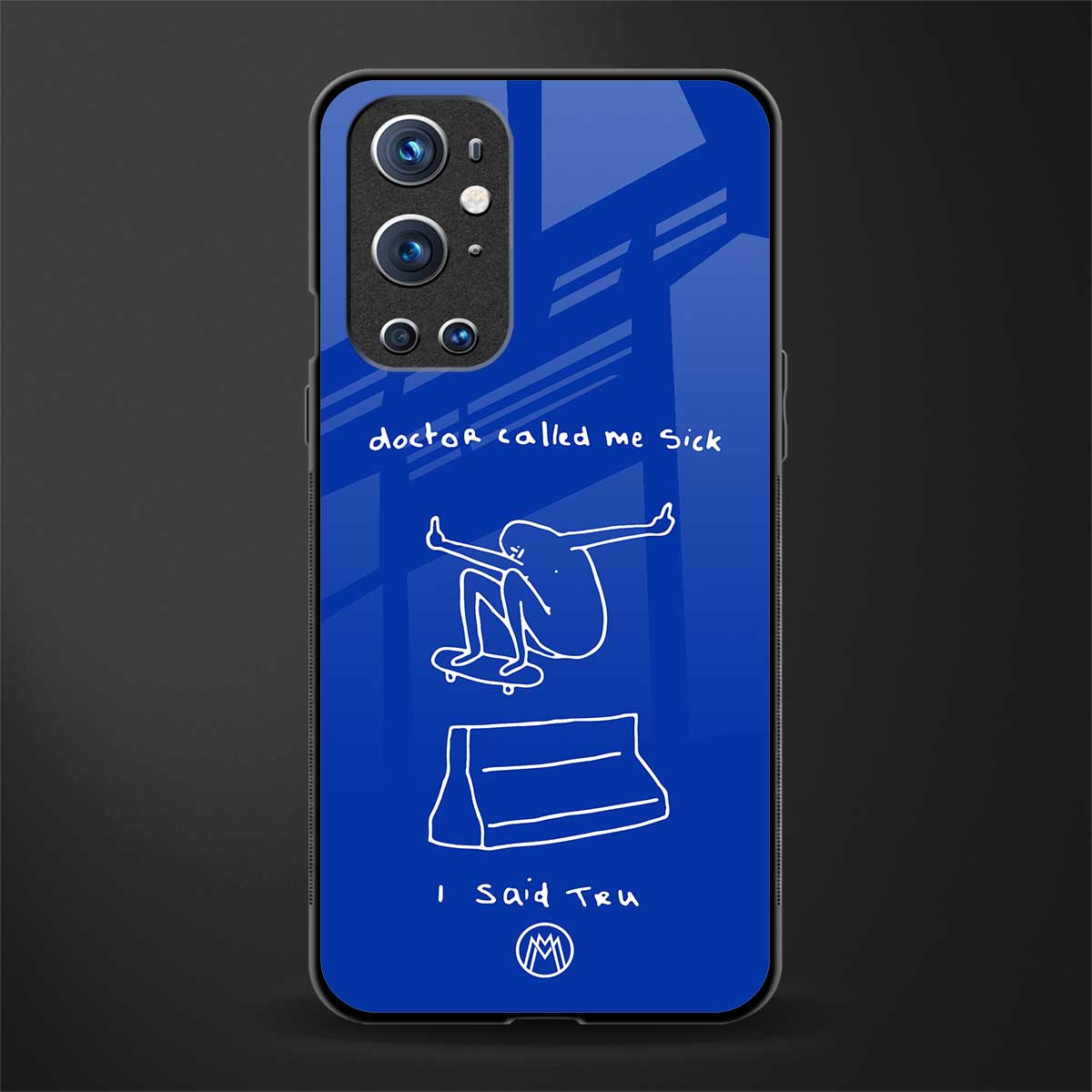 sick skateboarder blue doodle glass case for oneplus 9 pro image
