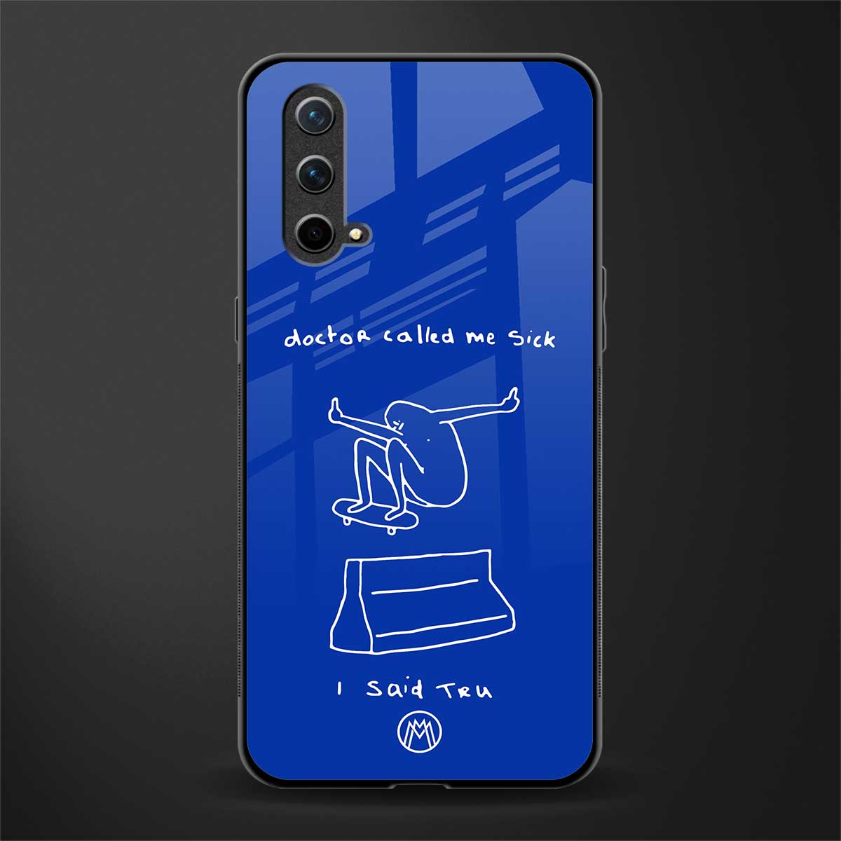 sick skateboarder blue doodle glass case for oneplus nord ce 5g image