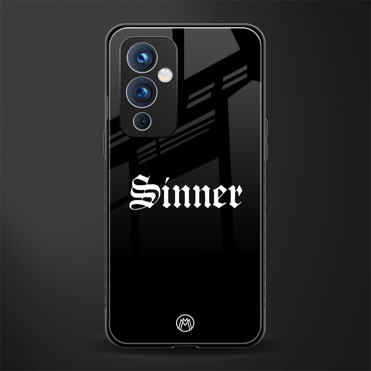 sinner back phone cover | glass case for oneplus 9