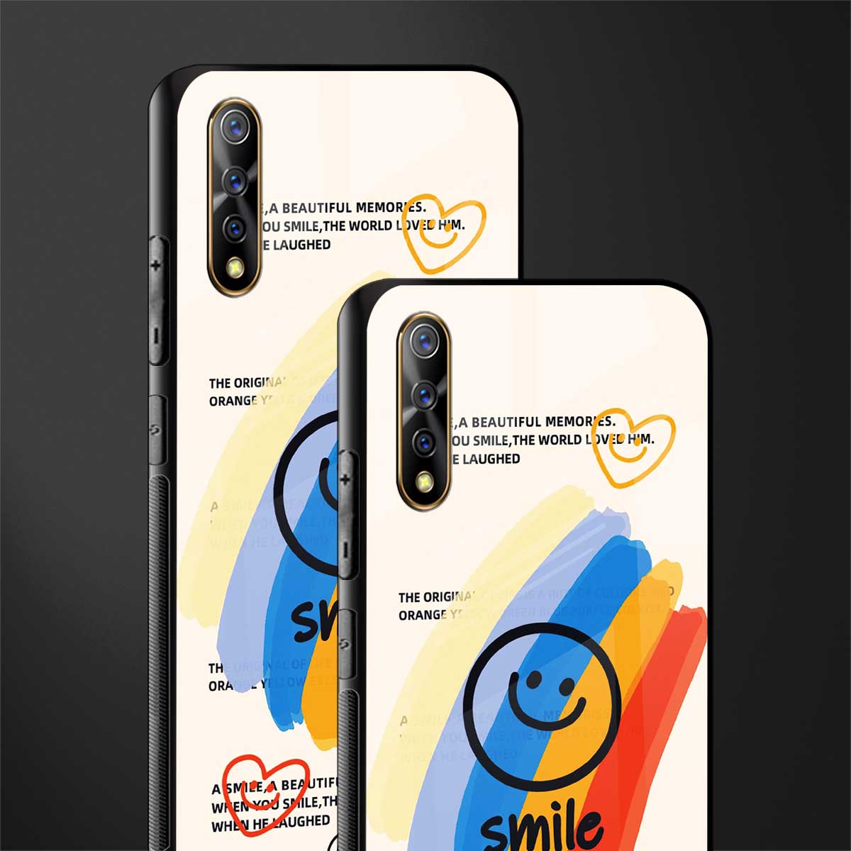 smile colourful glass case for vivo z1x image-2