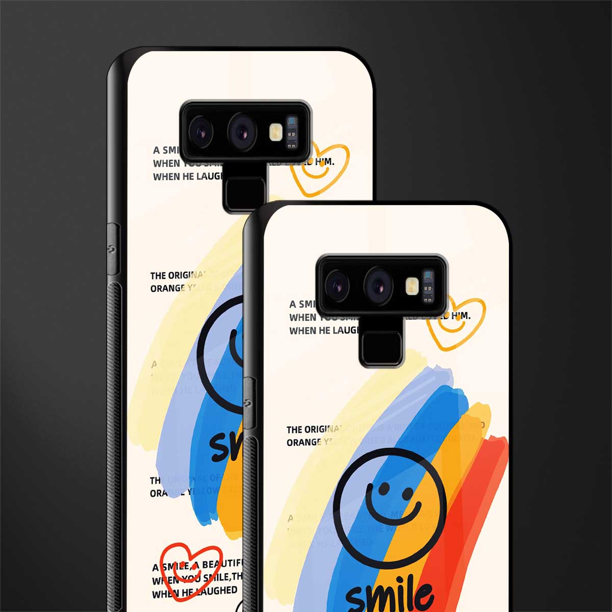 smile colourful glass case for samsung galaxy note 9 image-2