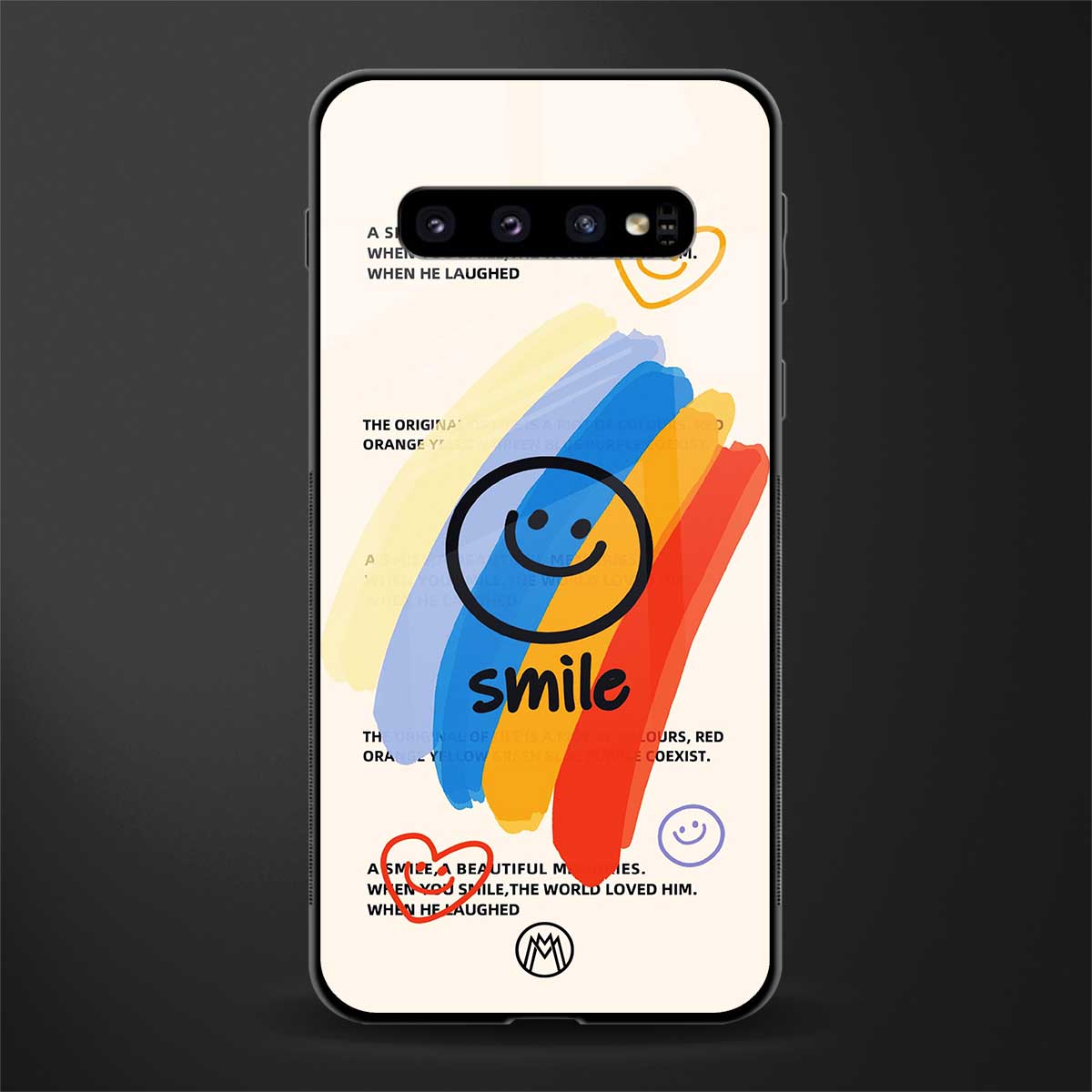 smile colourful glass case for samsung galaxy s10 plus image