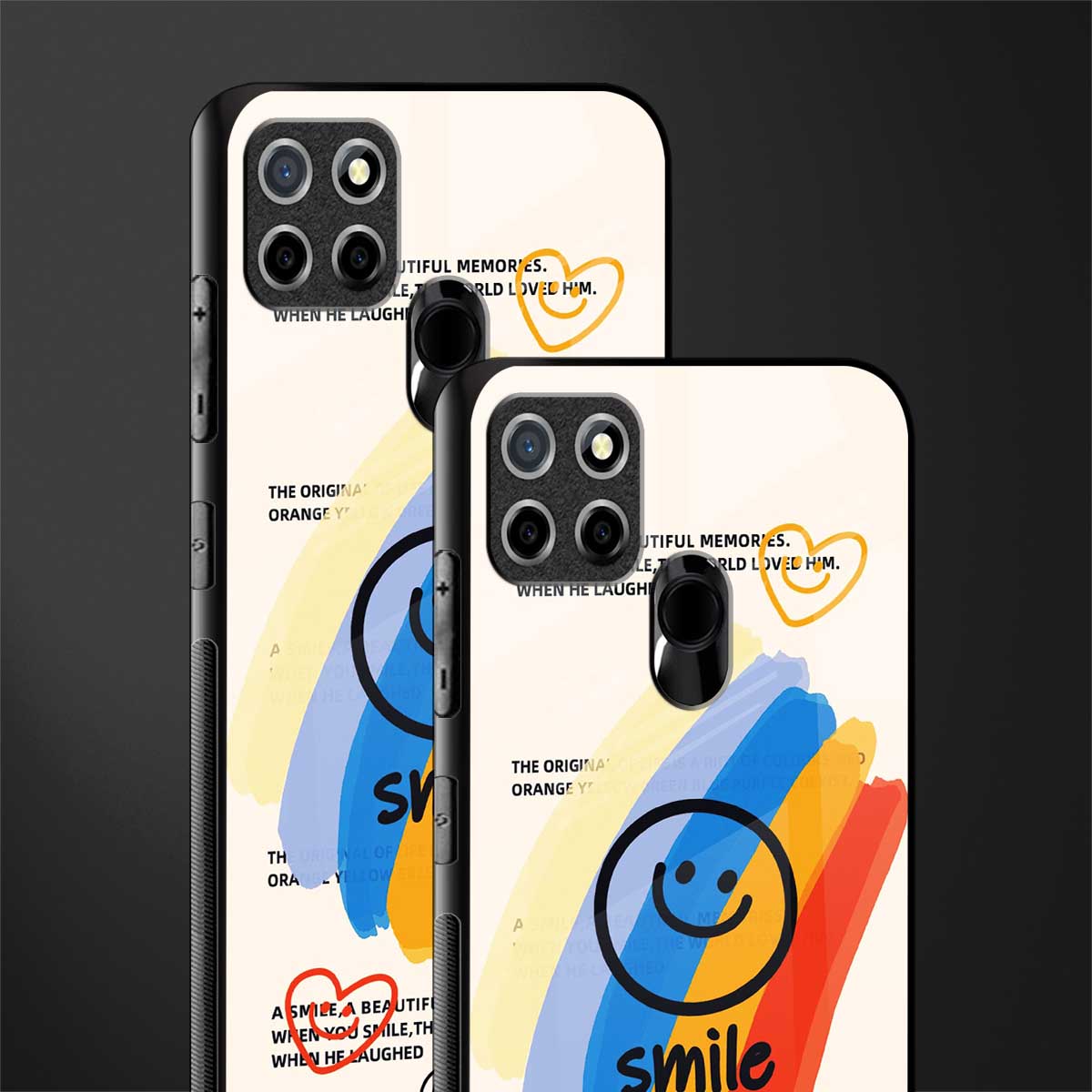 smile colourful glass case for realme narzo 20 image-2