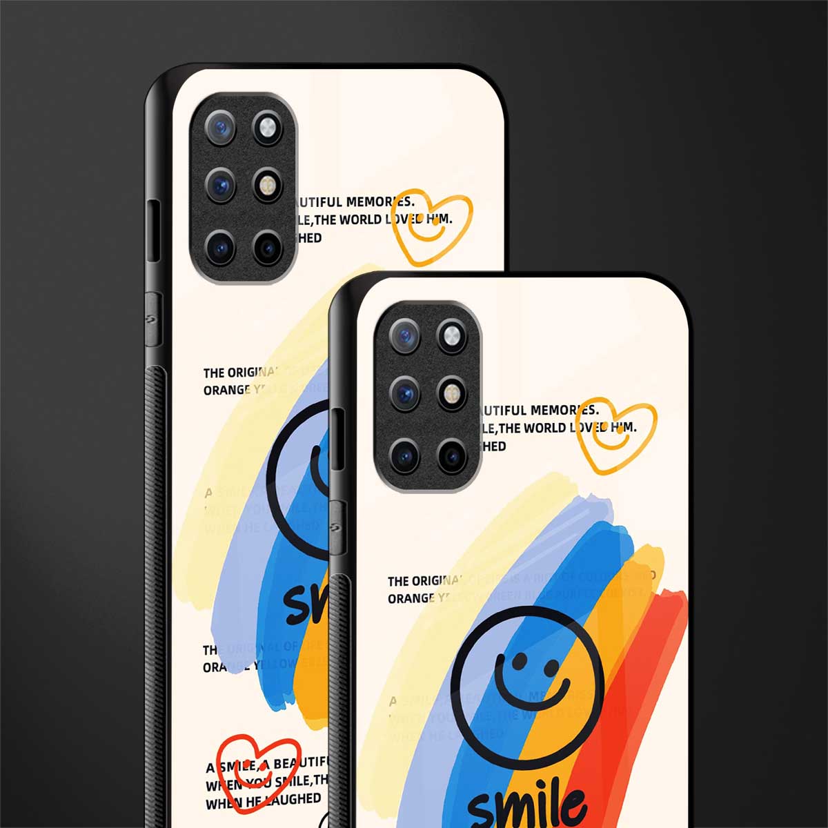 smile colourful glass case for oneplus 8t image-2