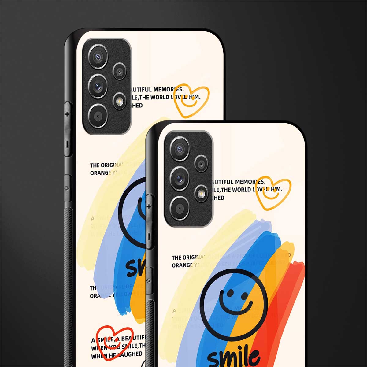 smile colourful glass case for samsung galaxy a72 image-2