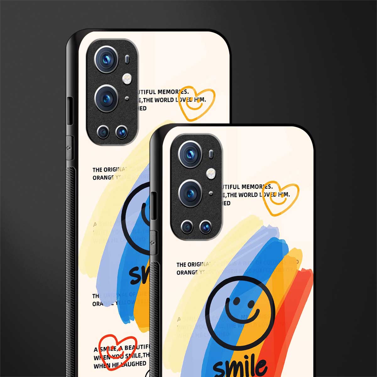 smile colourful glass case for oneplus 9 pro image-2