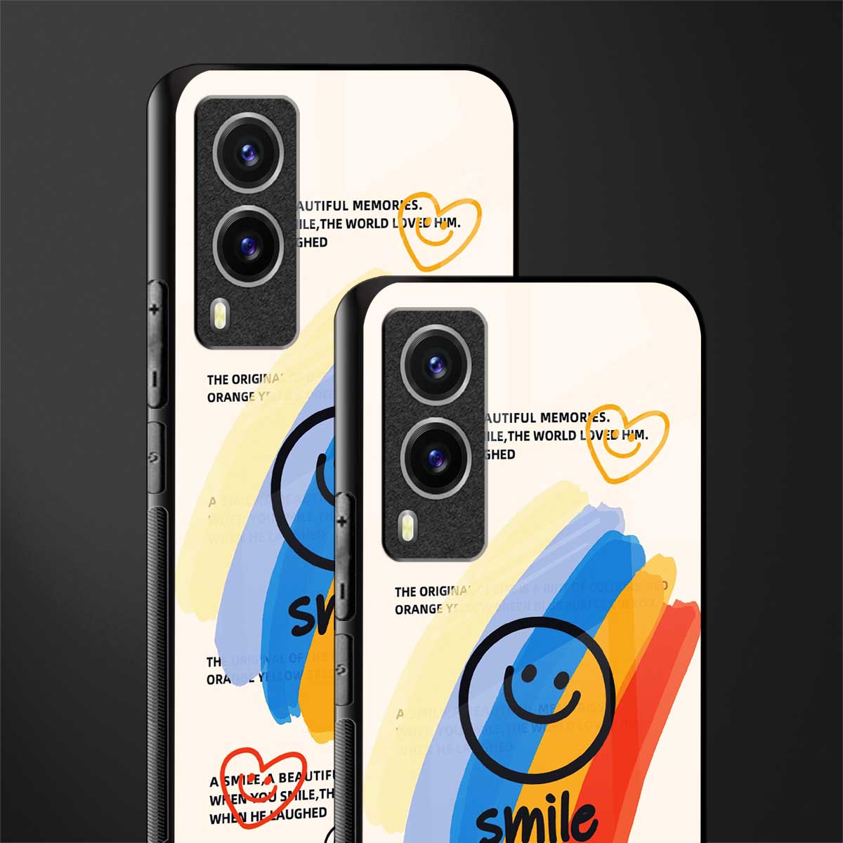 smile colourful glass case for vivo v21e 5g image-2