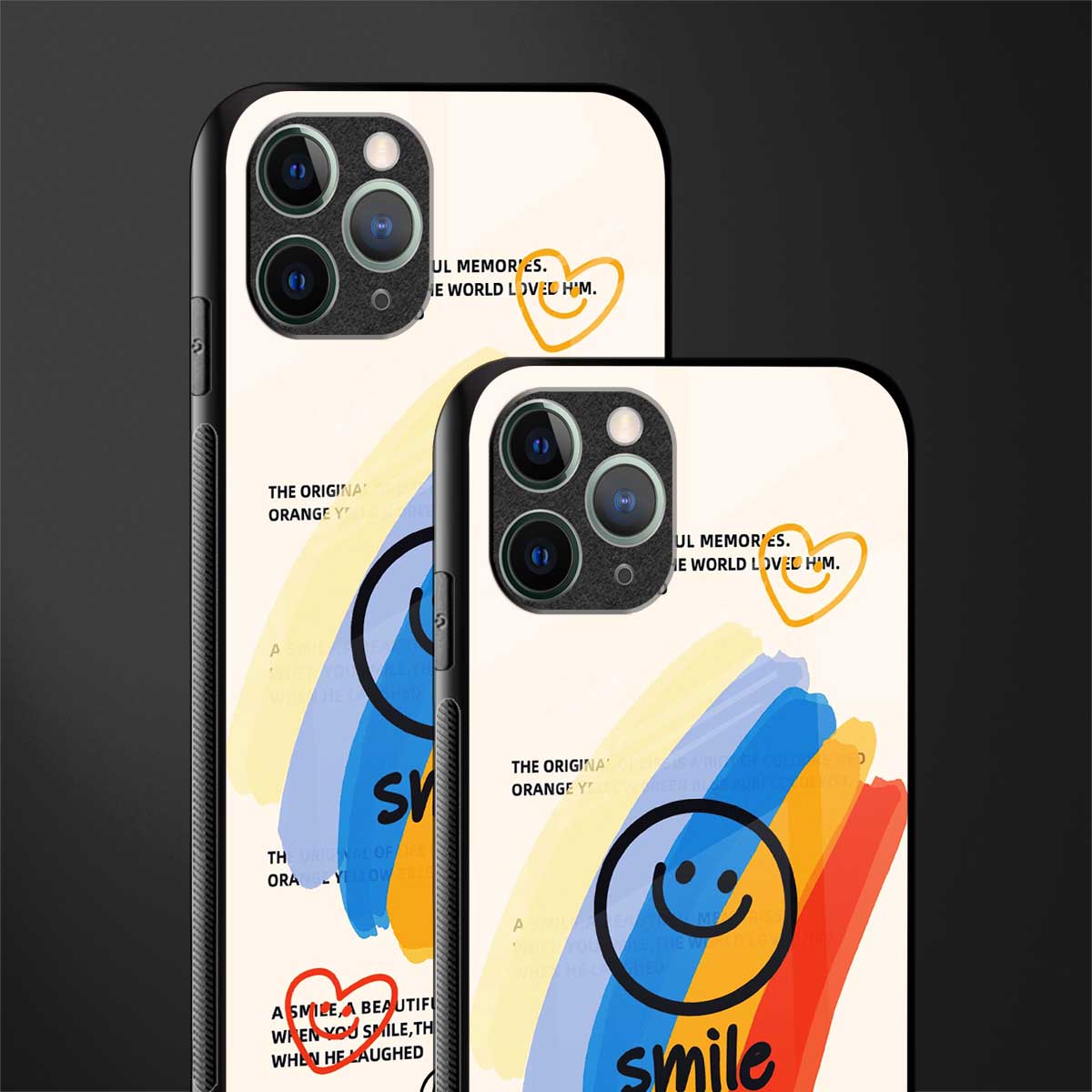 smile colourful glass case for iphone 11 pro image-2