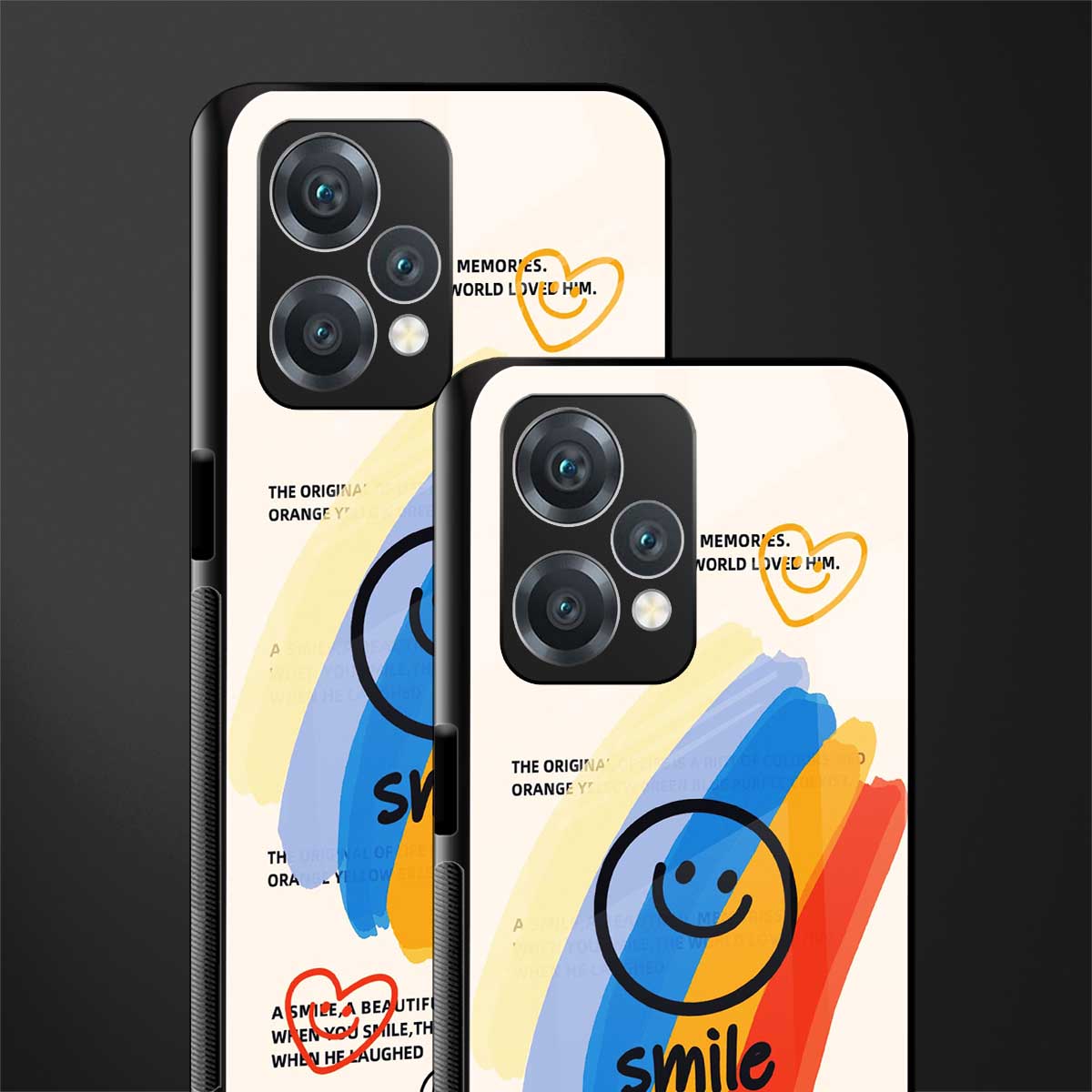 smile colourful back phone cover | glass case for oneplus nord ce 2 lite 5g