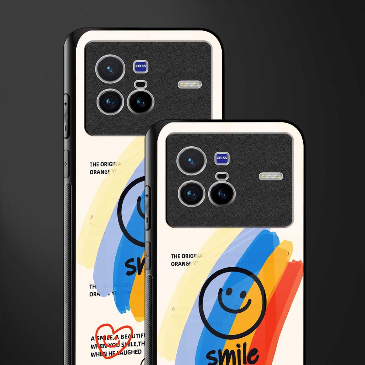 smile colourful glass case for vivo x80 image-2