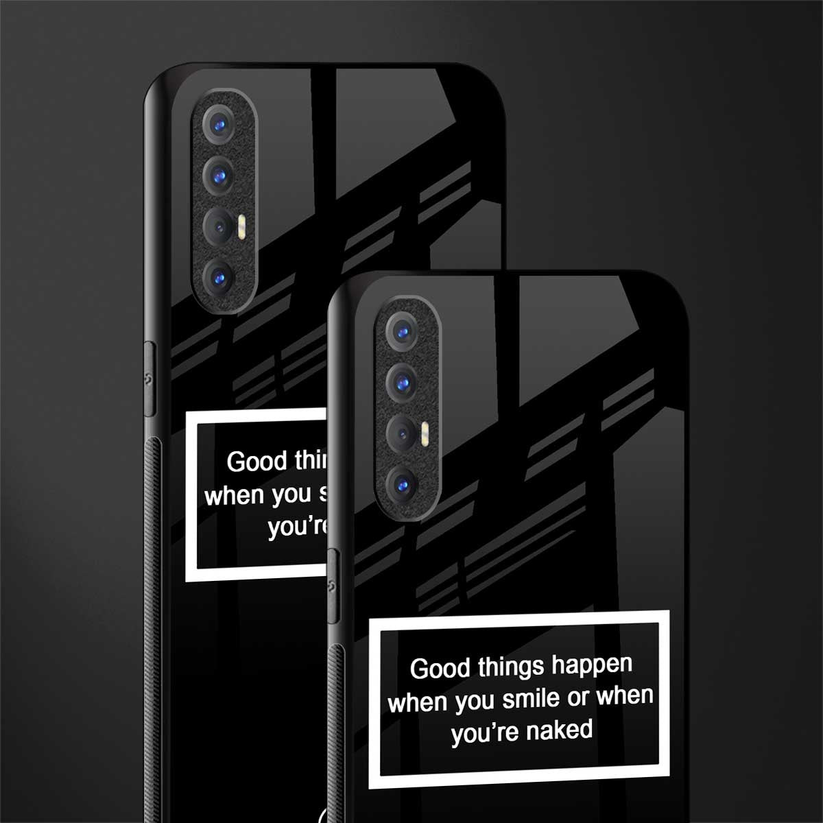 smile or naked black glass case for oppo reno 3 pro image-2