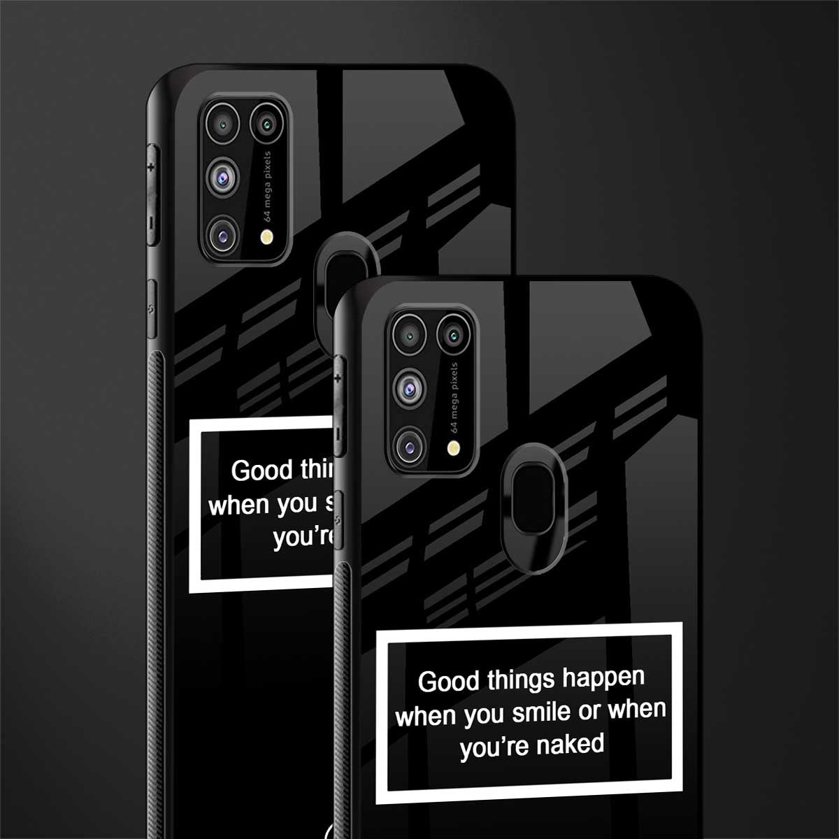 smile or naked black glass case for samsung galaxy m31 prime edition image-2