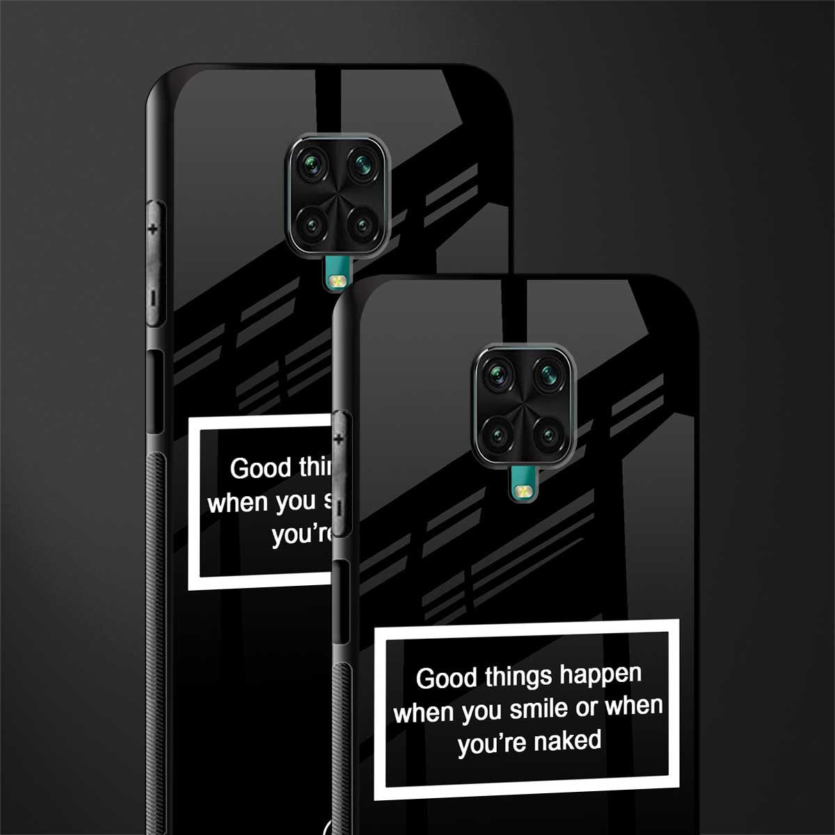 smile or naked black glass case for redmi note 9 pro max image-2