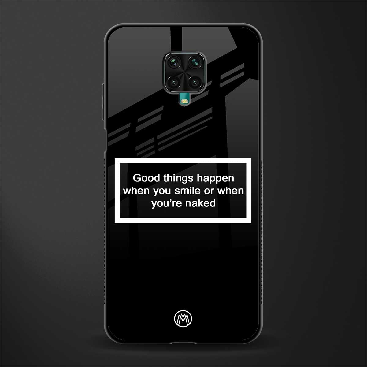 smile or naked black glass case for poco m2 pro image