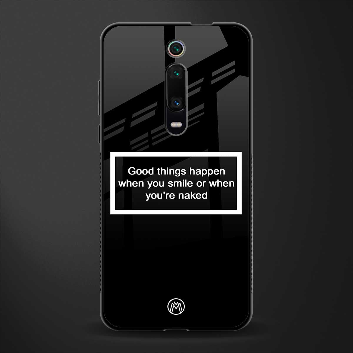 smile or naked black glass case for redmi k20 pro image